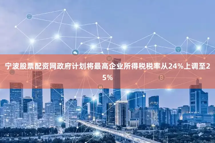 宁波股票配资网政府计划将最高企业所得税税率从24%上调至25%