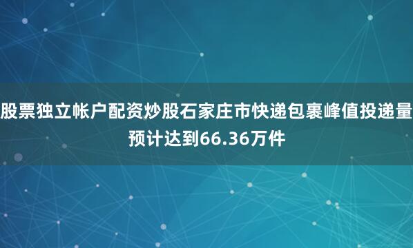 股票独立帐户配资炒股石家庄市快递包裹峰值投递量预计达到66.36万件