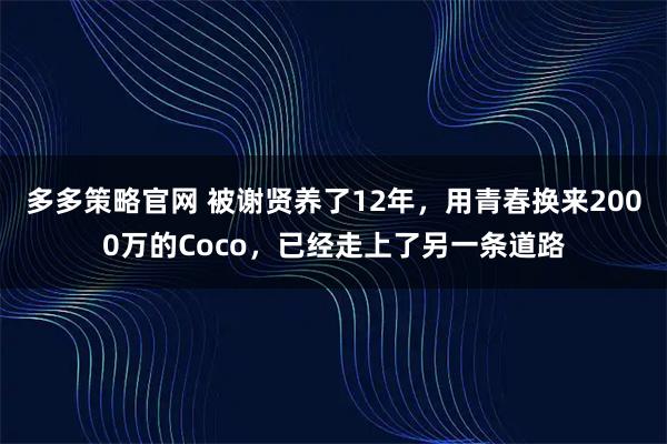 多多策略官网 被谢贤养了12年，用青春换来2000万的Coco，已经走上了另一条道路