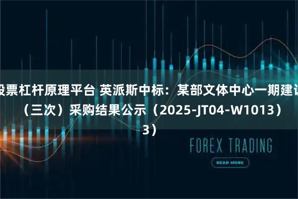 股票杠杆原理平台 英派斯中标：某部文体中心一期建设（三次）采购结果公示（2025-JT04-W1013）